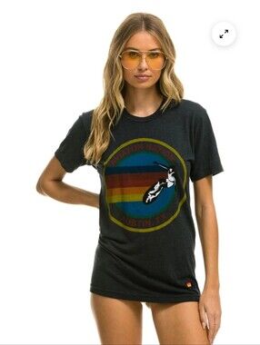 Aviator Nation SIGNATURE AUSTIN TEE - CHARCOAL Size Medium! Unisex